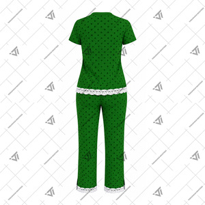 Vêtements personnalisés de la sororité grecque Iota Phi Lambda, ensemble de pyjama pour femmes à pois avec bordure en dentelle, ensemble de vêtements de nuit personnalisé en 2 pièces - Product Image 3