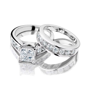 Anillo de Compromiso de Oro Blanco de 14K con Diamante Corte Princesa |   Anillo de Compromiso con Engaste de Puntas |   Joyería Fina de Lujo para Mujer por Ocasión de Aniversario - Product Image 3