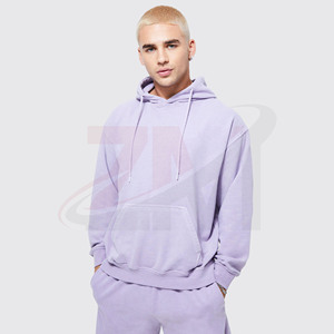 Conjunto Deportivo de Algodón 100%, Estilo Casual de Verano y Otoño, Color Lavanda, con Capucha, Manga Larga, Color Sólido, Personalizable - Product Image 3