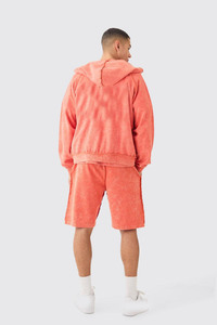 OEM Custom Streetwear Stylish Breathable Eco-Friendly Polyester / Cotton Acid Wash Zip Hoodie Unisex Heavyweight Oversized Crop - Product Image 3