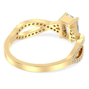 Bagues de fiançailles en moissanite taille émeraude 0,72 carat REYES, prix de gros, en or jaune massif 14 carats, bijoux de mariage pour femmes - Product Image 5