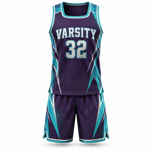 Conjunto de Uniforme de Baloncesto Personalizado, Jersey y Pantalones Cortos Sublimados, Cuello Cuadrado, Ropa Deportiva para Equipos - Product Image 1