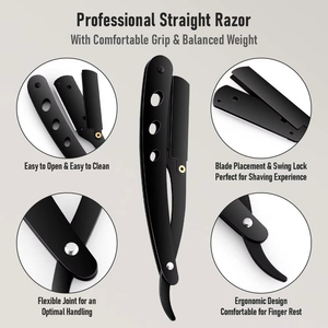 <b>Barber</b> Razor Professional Quality Men's <b>Shaver</b> Straight Edge <b>Barber</b> Razor Knives Manual Beard Shaving And Custom Logo <b>Barber</b> Raz - Product Image 4