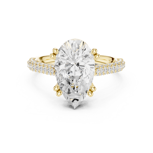 Anillo de Oro de 14K con Diamante Cultivado en Laboratorio de Corte Pera de 4 CT, Certificado IGI, VS1, Color E, para Boda, Compromiso o Aniversario - Product Image 1
