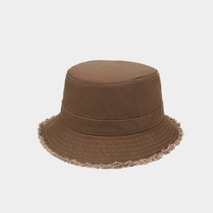 Sombrero de Lona Marrón Personalizado para Hombre, Color Sólido, Borde Deshilachado, Estilo Casual para Primavera/Verano, 56-58CM de Circunferencia de Cabeza, Sombrero de Mezclilla - Product Image 3