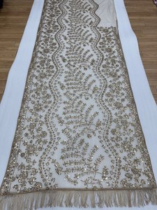 Hermoso Saree de Georgette con Bordado de Lentejuelas y Borde de Encaje, Saree para Bodas, Saree de Diseñador para Fiestas - Product Image 2