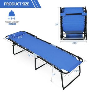 Silla Reclinable Plegable con Respaldo y Reposapiés Ajustables para Uso en la Playa - Product Image 3