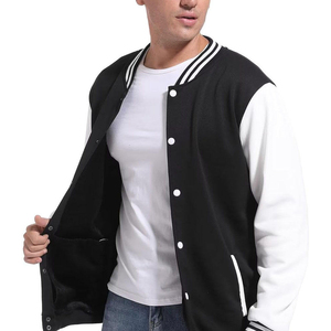 Fashion Outerwear Men's Varsity Baseball Jacket Stand Front <b>Button</b> Closure Casual Winter Wear Fleece Material Customized Varsity - Product Image 3