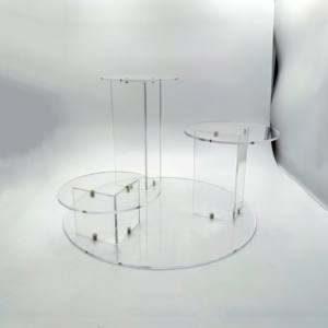 Mettez en valeur vos délicieuses créations avec cet élégant support à gâteau en acrylique à 3 niveaux, parfait pour les fêtes, les mariages et les occasions spéciales - Product Image 5