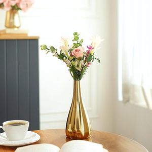 Modern Brass Tabletop <b>Vase</b> <b>Gold</b> Finish High Quality Decorative Home Accent - Product Image 1