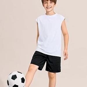 Camisetas sin mangas con capucha 100% algodón para hombre OEM, camisetas de gimnasio sin mangas transpirables con logo personalizado, chaleco RTS, camiseta sin mangas para niños para entrenamiento - Product Image 4