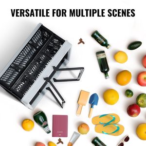 Lot de 3 paniers de courses pliables en plastique de 25 L avec poignée pour l'épicerie, les fruits et légumes, pour usage domestique - Product Image 6