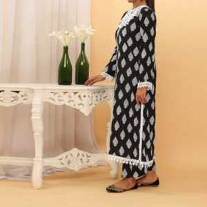 2PC Pantalon de costume Cambric pour femmes Puff-Printed PS5094 - Product Image 2