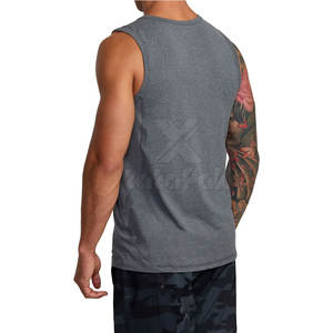 Camiseta Deportiva sin Mangas para Hombre, 100% Algodón, Secado Rápido, Transpirable, Ligera, para Gimnasio, Ejercicio, Deportes, Uso en Exteriores - Product Image 3