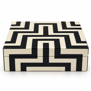 Caja de Chocolate con Incrustaciones de Resina de Alta Calidad y Patrón Geométrico para Bodas y Regalos Premium, Tamaños y Colores Personalizados Disponibles Aquí - Product Image 1