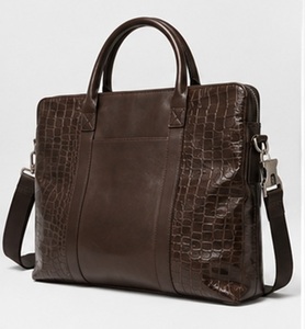 Sac à main pour ordinateur portable en cuir véritable de qualité supérieure, grand format, style vintage, pour hommes, motif alligator, sac messager d'affaires, voyage - Product Image 2