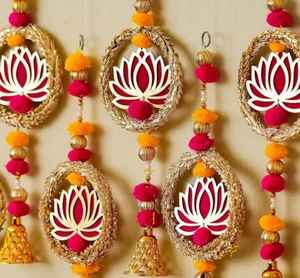 Venta al por mayor Mini Shubh Labh pared colgante Hogar y Templo decoración Diwali decoración inauguración de la casa Favor decoración de la boda Regalos de devolución - Product Image 3