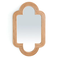 Meilleur prix Nouveau design moderne Boho rustique intérieur rotin naturel miroir suspendu mur RM17 pour la vente en gros et la décoration