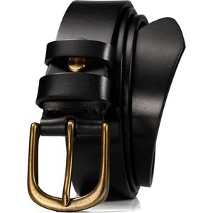 Ceinture homme en cuir de buffle premium, cuir pleine fleur véritable, boucle classique rétro, durable, ceinture décontractée et habillée. - Product Image 5