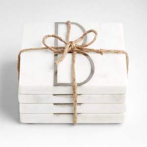 Sous-verres en marbre blanc, forme carrée, aspect classique en noyer, élégants pour la maison, l'hôtel ou la cuisine de ferme, fabriqués en Inde 2026 - Product Image 4