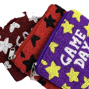 Seed Beaded Double Strawberry Fruit Eco-Friendly Handmade Mini <b>Coin</b> Purse Small Saving Pouch for Carry Key Card <b>Case</b> Makeup - Product Image 1