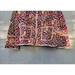 Vintage Hand Block Printed <b>Kantha</b> Quilted Cotton <b>Jacket</b> Soft Breathable Drawstring Full Sleeve <b>Jacket</b> for Women gift for her - Product Image 5
