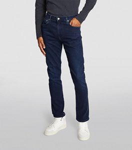 Jeans de Pierna Recta Azul Oscuro para Hombre, Cintura Alta, Corte Ajustado, Mezclilla de Algodón, Estilo Casual, Ropa de Otoño - Product Image 2