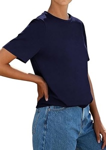 Camiseta de algodón lisa de alta calidad para mujer - Product Image 4