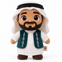 Jouet en peluche personnalisé Leehom, personnage de dessin animé homme arabe, en velours, OEM, figurine humaine douce sans rembourrage, conception de logo personnalisé, cadeau