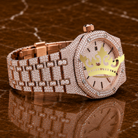Montre en acier inoxydable de haute qualité, classique, élégante et simple, avec diamant moissanite et quartz, pour homme, résistante à l'eau jusqu'à 10 bars