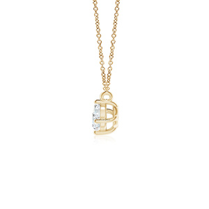 Collier pendentif avec trois diamants ronds de laboratoire, tendance, cadeau de mariage et de fête, en or 10K/14K/18K et argent 925/935 - Product Image 3