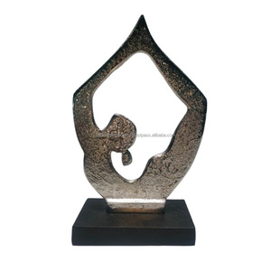 Sculpture décorative en aluminium avec finition nickel et noir pour la décoration de la maison Sculpture en métal Diwali Gift Items - Product Image 1
