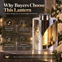Lanterne funéraire en acier inoxydable rose avec tube en verre pour décoration commémorative de cimetière, design découpé incurvé poli Znicz