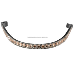 Equipo para caballos de la mejor calidad, banda para cejas de brida de cuero natural de último diseño con banda para cejas de caballo de cristal rojo - Product Image 2