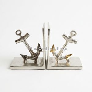 Nautical Anchor Metal Bookends Silver Finish Durable Design Decorative <b>Book</b> Holder Set for Shelf Desk Home Office <b>Decor</b> Gift - Product Image 5