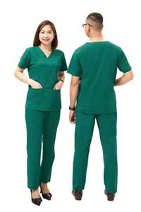 Ensemble d'uniformes médicaux blancs unisexes de qualité hospitalière avec tissu extensible WFX-CVC – Tenue médicale professionnelle conforme aux normes de sécurité - Product Image 2