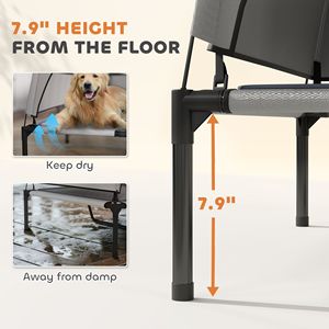Cuccia Rialzata Portatile per Cani 107x76x94 cm con Tettuccio Rimovibile Traspirante e Tappetino Rinfrescante per Esterni, Include Borsa per il Trasporto - Product Image 6