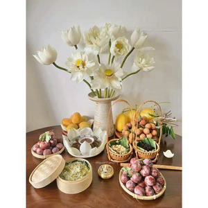 Cesta de Bambú Plana de Alta Calidad para Decoración del Hogar 2025, para Exhibir Alimentos y Decorar el Hogar, Ecológica - Product Image 3