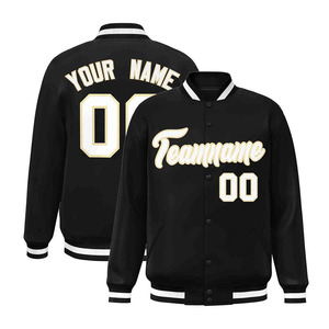 Custom Personalized Baseball <b>Varsity</b> <b>Bomber</b> <b>Jacket</b> <b>Men</b> Team Name Number Black Orange Waterproof Windproof 100% Wool Wholesale - Product Image 2