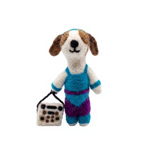 Handmade Eco-Friendly 100% Certified Wool Felt <b>Dog</b> Ornament Set Basket Cartoon Animal <b>Christmas</b> Decoration Custom Size Wall - Product Image 2