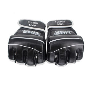 Gants de grappling professionnels en cuir demi-doigts, respirants, à lacets, pour MMA, avec logo personnalisé et design sur mesure, vente en gros à bas prix - Product Image 5