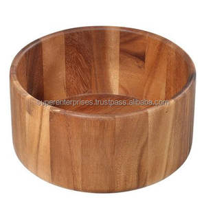 Impresionante tazón de madera natural ideal para servir en cenas, que ofrece un encanto rústico y un estilo funcional. - Product Image 4