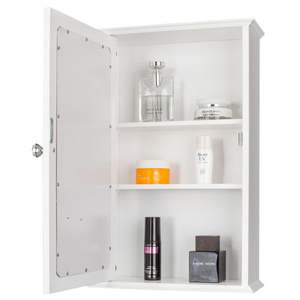 <b>White</b> Single Door Wall-Mounted Bathroom Cabinet with <b>Mirror</b> Indoor Use - Product Image 2