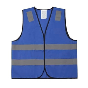 Chaleco de Seguridad Azul de Alta Visibilidad OEM con Franjas Reflectantes, Ligero, de Poliéster, Uniforme para Guardias de Seguridad, Personalizado con Impresión - Product Image 1