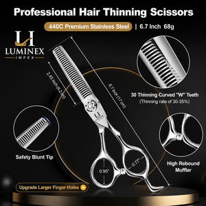 NYBL-55 5.5inch Straight <b>Left</b>-<b>handed</b> <b>Scissors</b> JAPAN 440C Sharp 58-59HRC Hardness Stainless Steel Handle Barber Shears Hair 28 - Product Image 4