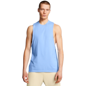 Débardeur sans manches bleu clair pour homme, col rond, couleur unie, tricoté, décontracté, respirant, écologique, vente en gros - Product Image 1