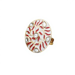 gold plated round shape adjustable classic <b>finger</b> <b>ring</b> 8653 White - Product Image 1