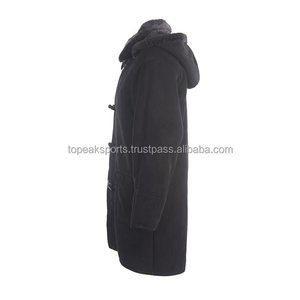 Manteau long trench en cuir noir respirant et écologique pour homme, modèle original tendance 2026, conception personnalisée de haute qualité, vente chaude OEM - Product Image 5