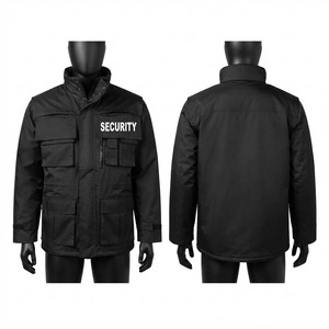 Chaqueta de Cuero Premium Impermeable con Capucha para Invierno, 300 GSM, Negra, Diseño Multibolsillos, Logotipo Personalizado en Relieve - Product Image 1