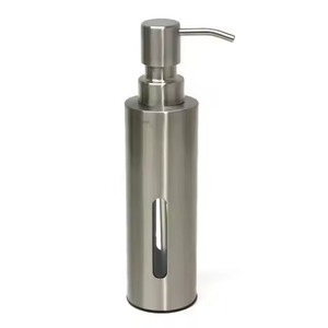 Modern Style Metal Soap <b>Dispenser</b> Bottle With Sleek Body Durable Pump Refillable Liquid Soap Holder Countertop - Product Image 3